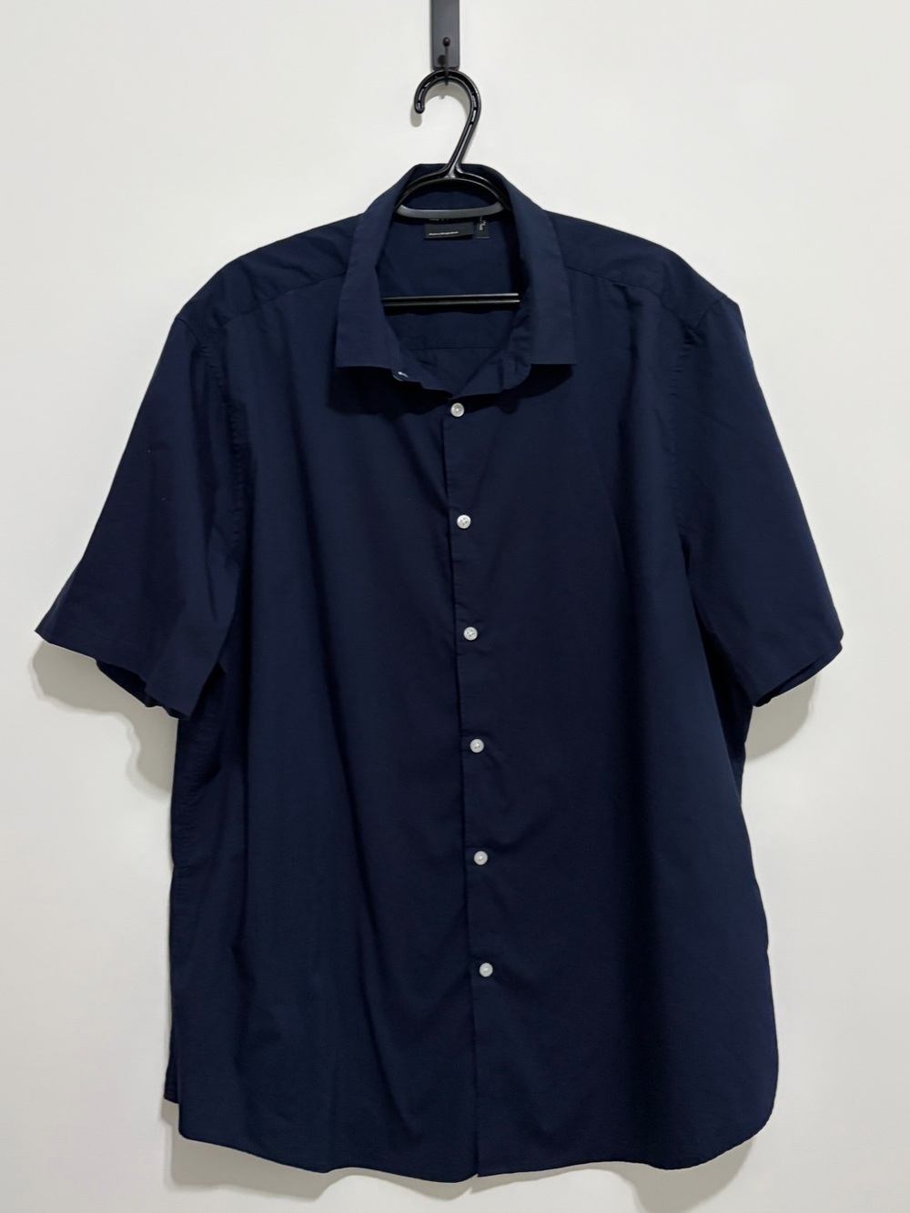 ASOS - Men's Stretch Slim Fit Navy Short-Sleeve Button-Up Shirt